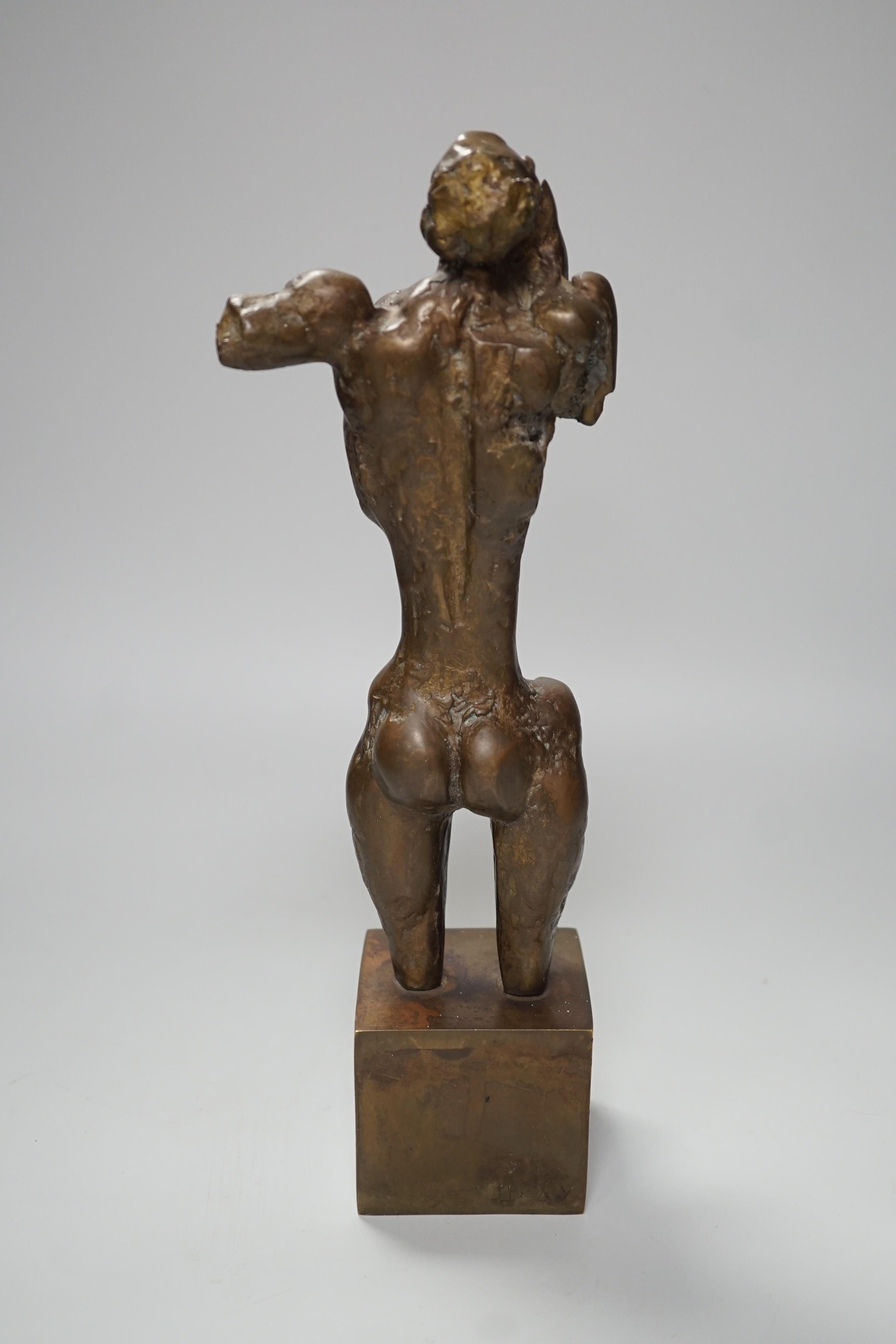 A bronze brutalist sculpture by Bogomil Zhivkov (Bulgarian, b.1945) 30cm